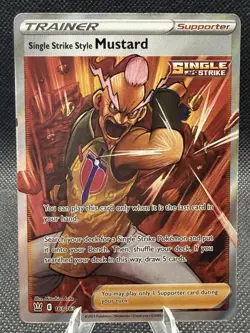 Single Strike Style Mustard 163/163 Full Art Trainer Pokemon Battle Styles NM - Image 1
