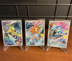 Pokemon TCG First Partner Illustrations Turtwig Chimchar Piplup 040-042 Series 1 - Image 1