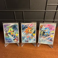 Pokemon TCG First Partner Illustrations Turtwig Chimchar Piplup 040-042 Series 1 - Image 2