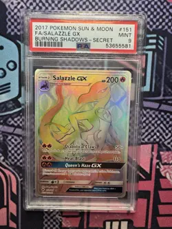 Pokemon TCG Salazzle GX Burning Shadows 151/147 Holo Secret Rare PSA 9 - Image 1
