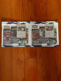 Pokemon Chilling Reign 3 Packs Blister Set Of 2 Factory Sealed Eevee and Snorlax - Image 1