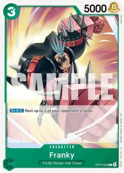 OP13-033 Playset 4 x Franky English C One Piece TCG Card Game - Image 2