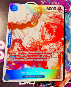 One Piece Card Game Carte Promo Holo Portgas D Ace OP07-053 En English Mint - Image 1