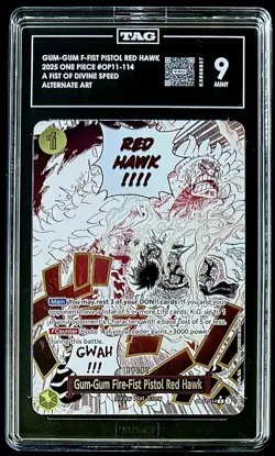 TAG 9 One Piece OP11-114 R* Gum-Gum Fire-Fist Pistol Red... - EN - Foil - Graded - Image 1