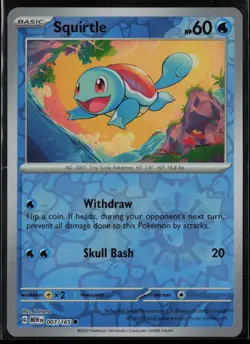 Squirtle 007/165 Pokemon 151 Common Lightly Played Reverse Holo Card - Image 1