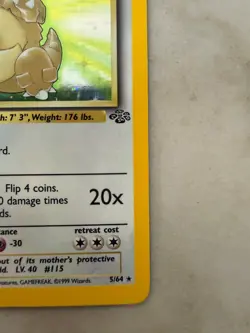 Kangaskhan Jungle Holo 5/64 WOTC 1999 Vintage Pokemon Card First Edition - Image 5