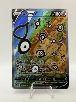 Pokemon TCG - Unown V 177/195 Silver Tempest Alternate Art Card NM - Image 1