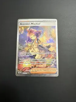 Acerola's Mischief Trainer Card Pokemon TCG Holo Supporter 183/132 - Image 1