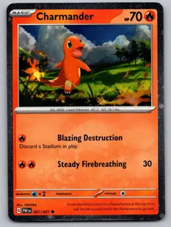 Charmander 007/091 Common Paldean Fates Pokemon Cosmo Holo Near Mint - Image 1