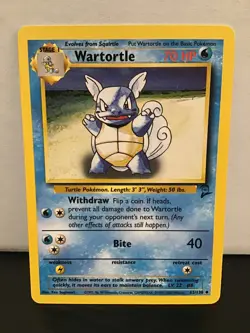 Wartortle 63/130 Pokemon Base Set 2 Uncommon - Image 1