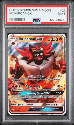 2017 POKEMON SUN & MOON #27 INCINEROAR GX PSA 9 - Image 1