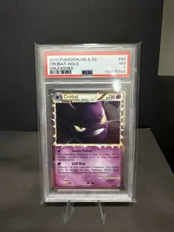 2010 POKEMON UNLEASHED CROBAT PRIME #84 ULTRA RARE HOLO PSA 7 NM #80587641 (OC) - Image 1