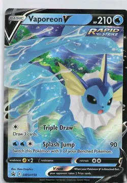 Pokemon Vaporeon V SWSH150 SWSH: Sword & Shield Promo Rapid Strike Holo 210 HP - Image 1