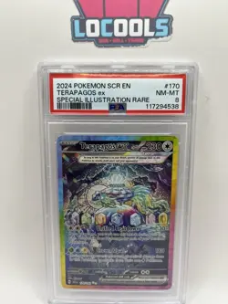 2024 Pokemon TERAPAGOS EX #170/142 Stellar Crown Special Illustration Rare PSA 8 - Image 1