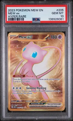 2023 Pokemon Mew ex Scarlet & Violet 151 Hyper Rare EX Holo PSA 10 205/165 - Image 1
