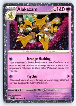 Alakazam 082/167 Rare Twilight Masquerade Pokemon Cosmo Holo NM - Image 1