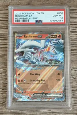 2025 POKEMON JTG EN-JOURNEY TOGETHER RESHIRAM EX BOX #030 RESHIRAM EX PSA 10 - Image 1