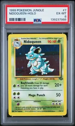 Pokemon TCG Nidoqueen 7/64 Jungle Holo Rare PSA 6 1999 Vintage WOTC - Image 1