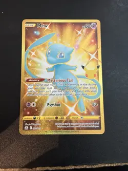 Pokemon Mew Secret Rare 025/025 Celebrations Holo Basic Psychic 60 HP - Image 1