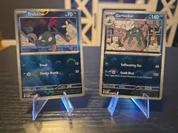 Pokemon White Flare Trubbish and Garbodor (Pokeball Pattern) Reverse Holo Set - Image 1