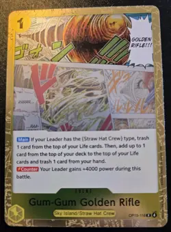 Gum-Gum Golden Rifle OP15-116 Foil Rare Adventure On Kami's Island One Piece CCG - Image 1
