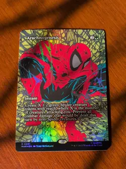 Foil Arachnogenesis (borderless) M/NM MTG Marvel's Spider-man: Marvel Universe - Image 1