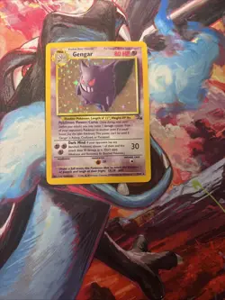 Pokemon TCG Gengar Fossil Holo Card 5/62 Unlimited Rare MP-DM Condition - Image 1
