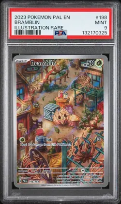 2023 POKEMON PAL EN-PALDEA EVOLVED ILLUSTRATION RARE #198 BRAMBLIN PSA 9 - Image 1