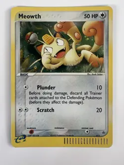 Pokemon Meowth 013 Nintendo Promo Holo Rare Basic Plunder Scratch 2003 MP - Image 1