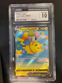 Flying Pikachu V – Holo Ultra Rare – Pokemon TCG Celebrations (2021) - CGC 10 GM - Image 1