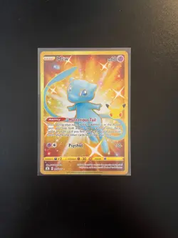 2021 Pokemon Celebrations MEW 025/025 Shiny Gold Full Art Secret Rare NM - Image 1