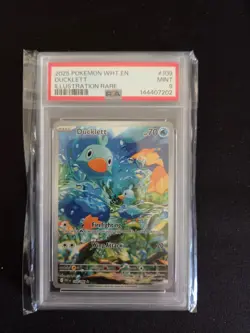 Pokemon 2025 Ducklett White Flare #109 PSA 9 - Image 1