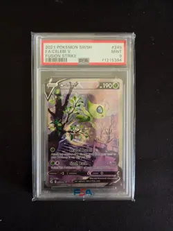 Pokemon 2021 Celebi V Fusion Strike #245 PSA 9 - Image 1