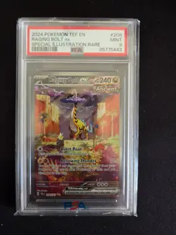 Pokemon 2024 Raging Bolt ex Temporal Forces #208 PSA 9 - Image 1
