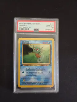 Pokemon 1999 Horsea 1st Edition Fossil #49 PSA 10 - Image 1