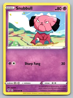 Pokemon TCG SWSH03: Darkness Ablaze Snubbull 070/189 - Image 1
