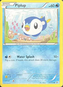 Piplup 33/113 Common Legendary Treasures Pokemon Lightly Played - Image 1