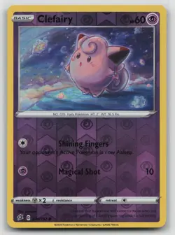Clefairy 074/192 Common Rebel Clash Pokemon Reverse Holo Lightly Played - Image 1