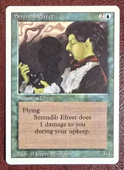 Serendib Efreet - MtG Revised/3rd Edition - Rare NM 1994 - TYPO CARD - Image 2