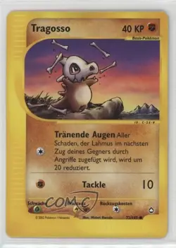 Cubone German Pokemon e-Card Series Aquapolis #72 2003 - Image 1