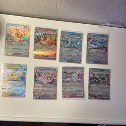 Pokemon GX Eeveelution Holo Card Lot 8 Eevee Flareon Vaporeon Glaceon Jolteon - Image 1