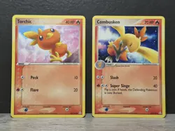 Torchic 83/110 & Combusken 39/110 EX Holon Phantoms Pokemon Cards NM - Image 1