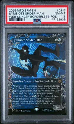 2025 MTG MARVEL'S SPIDER-MAN #0217 SYMBIOTE SPIDER-MAN PSA 8 - Image 1