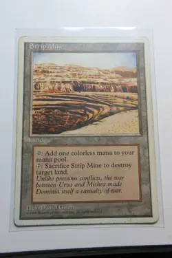 MTG Strip Mine x1- -Fourth Edition-Mod/Hvy Play - Image 1