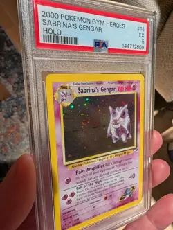 Sabrina's Gengar #14 w swirl - PSA 5 - Pokemon TCG Gym Heroes - Image 1