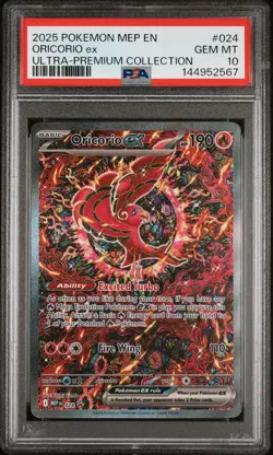 2025 POKEMON MEP EN-ME BLACK STAR PROMO #024 ORICORIO EX PSA 10 - Image 1