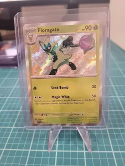 Pokemon Paldean Fates Black Star Promo Shiny Floragato 077 - Image 1