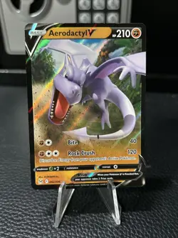 Pokemon TCG Aerodactyl V Sword & Shield - Lost Origin 092/196 Holo Ultra Rare - Image 1