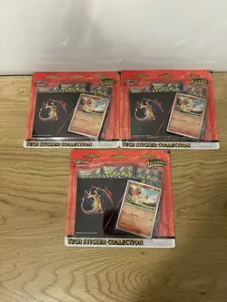 X3 Pokemon TCG: Ascended Heroes Tech Sticker Collection charmander ✅ - Image 1