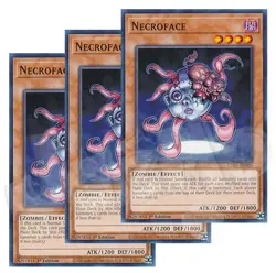 Yugioh - Necroface x 3 - 1st Edition NM - Plus Free Holographic Card - Image 1